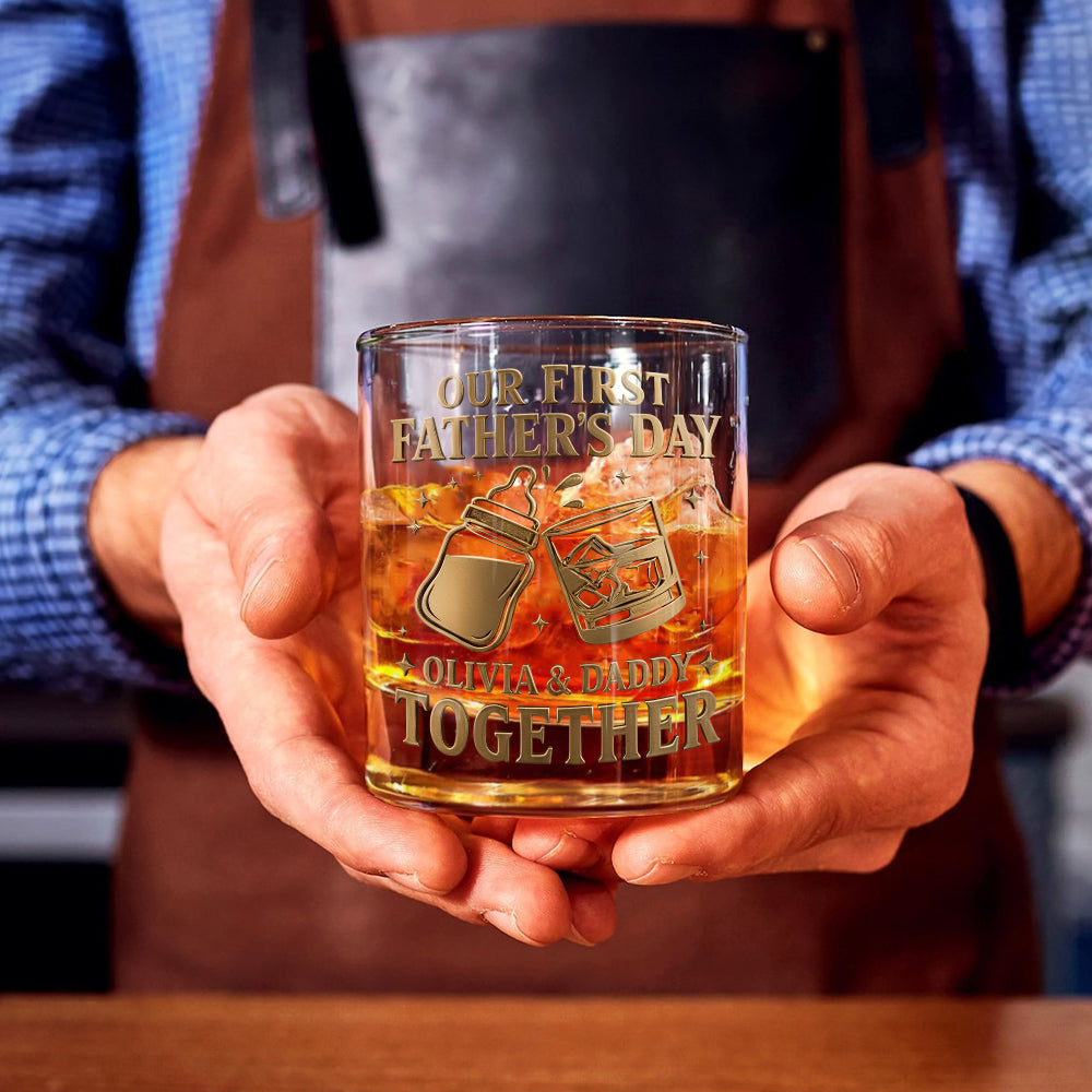 Erster Vatertag - Personalisierbares Whiskeyglas für Väter