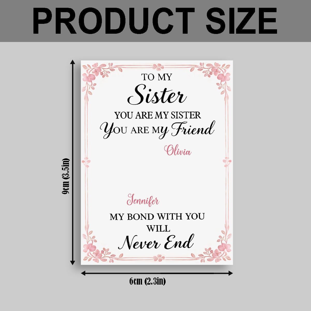 Sister Butterfly - Personalized Sister Pocket Hug Card