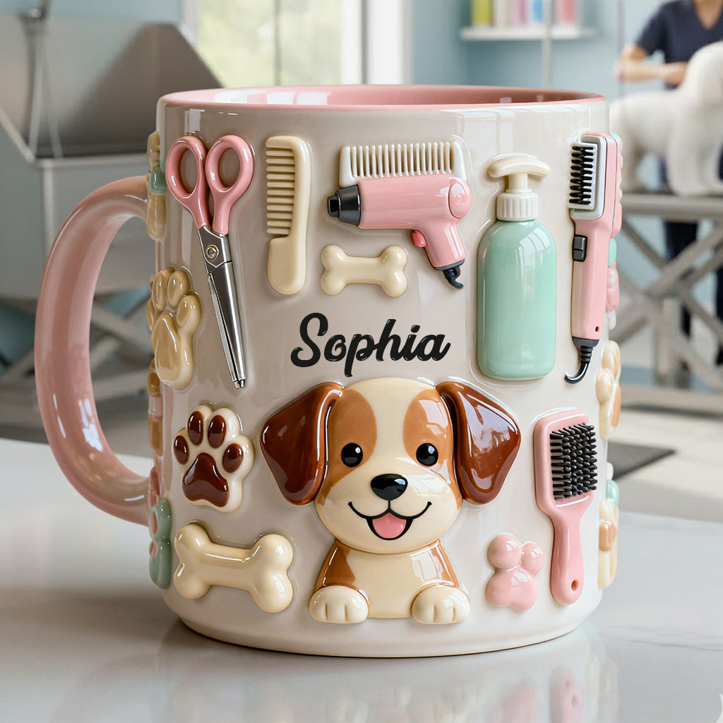 Best Dog Groomer - Personalized Dog Groomer Accent Mug & Coaster