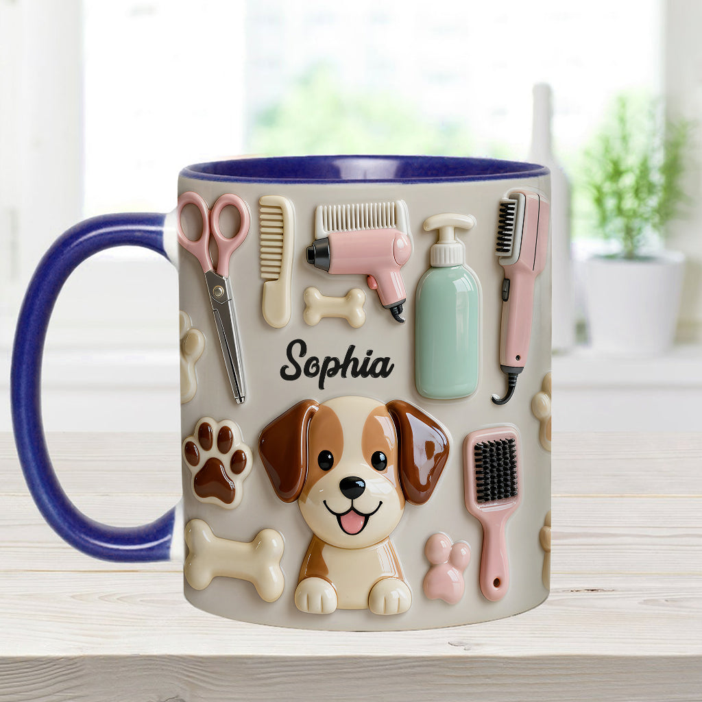 Best Dog Groomer - Personalized Dog Groomer Accent Mug & Coaster