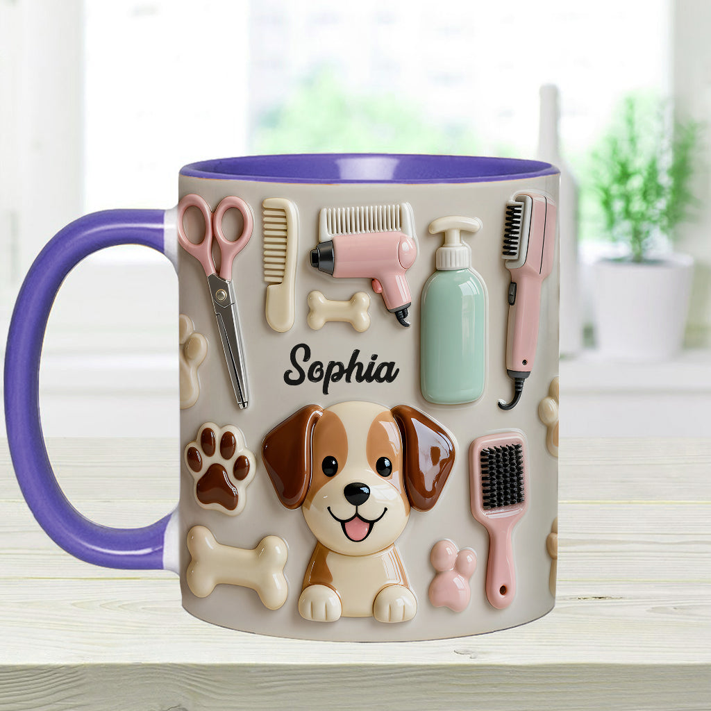 Best Dog Groomer - Personalized Dog Groomer Accent Mug & Coaster