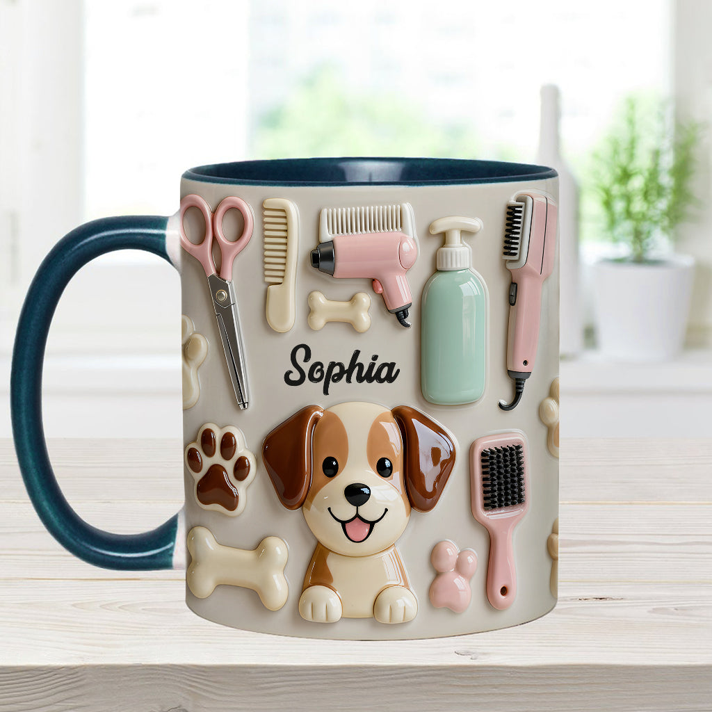 Best Dog Groomer - Personalized Dog Groomer Accent Mug & Coaster