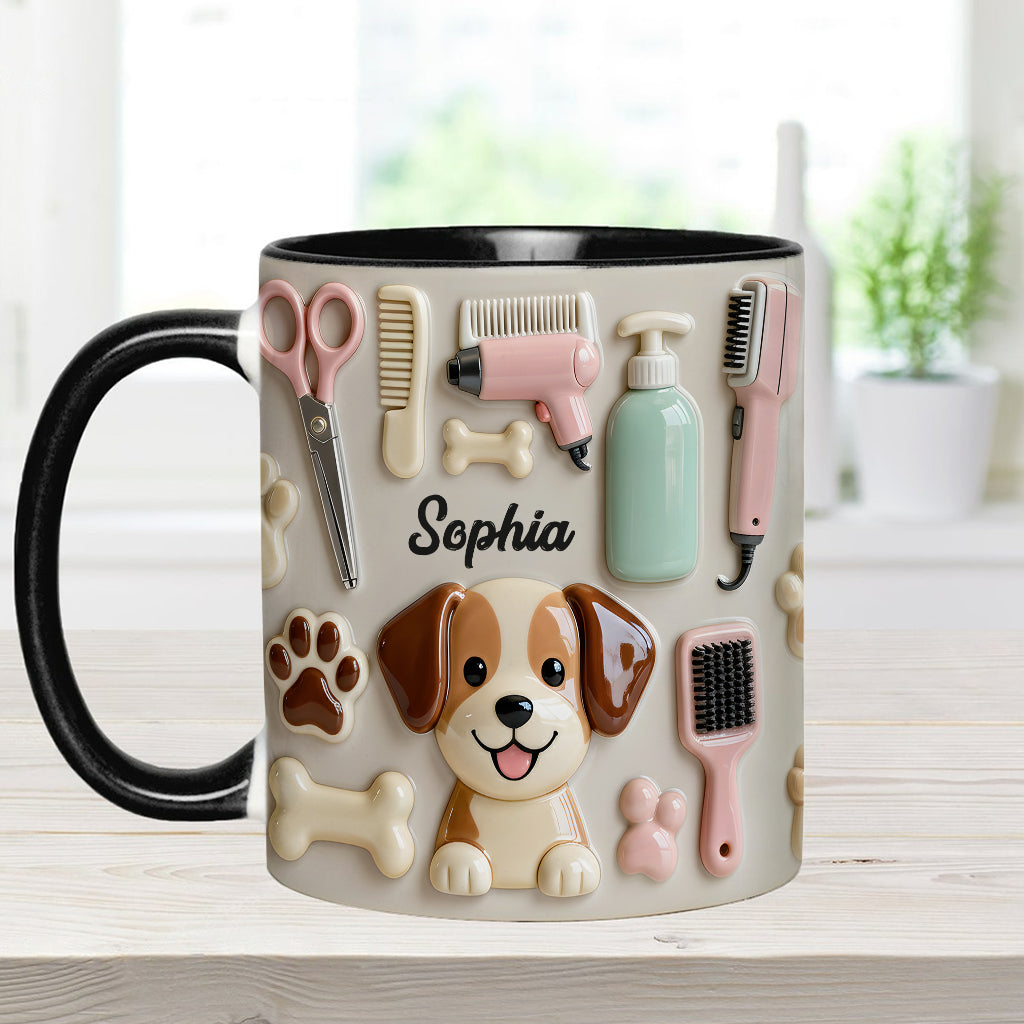 Best Dog Groomer - Personalized Dog Groomer Accent Mug & Coaster