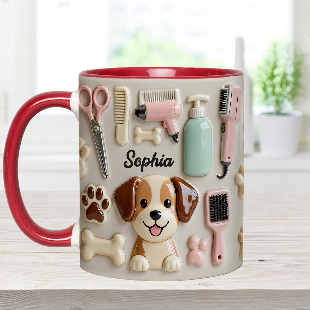 Best Dog Groomer - Personalized Dog Groomer Accent Mug & Coaster