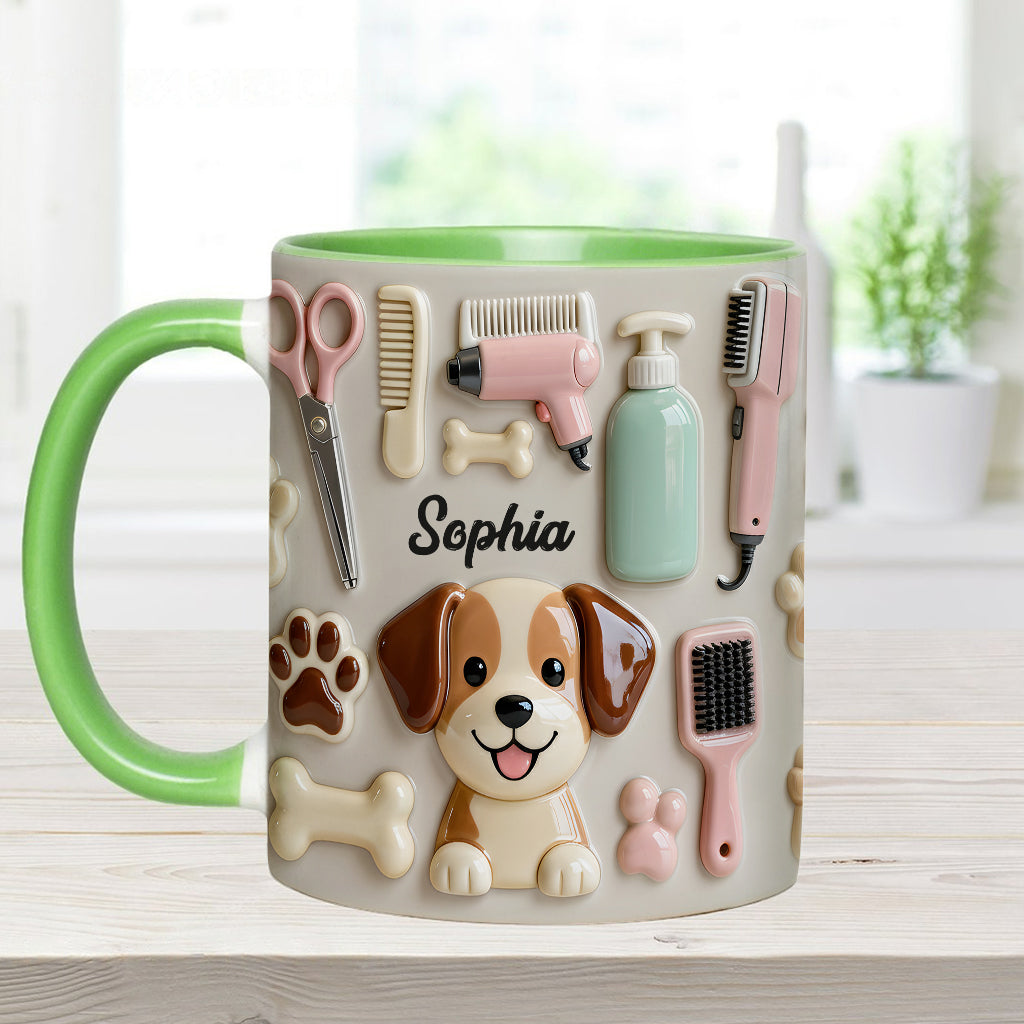 Best Dog Groomer - Personalized Dog Groomer Accent Mug & Coaster