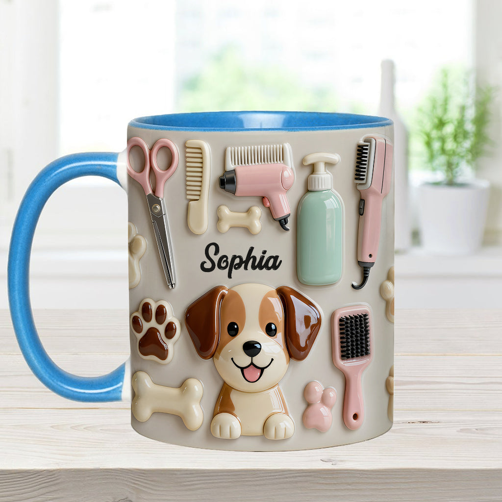 Best Dog Groomer - Personalized Dog Groomer Accent Mug & Coaster