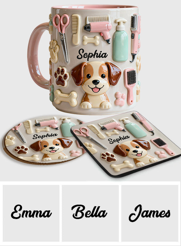 Best Dog Groomer - Personalized Dog Groomer Accent Mug & Coaster