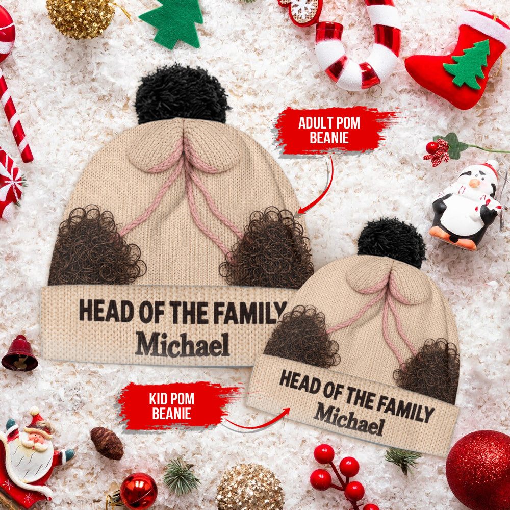 Funny Head Gift Idea - Personalized Father Beanie Hat