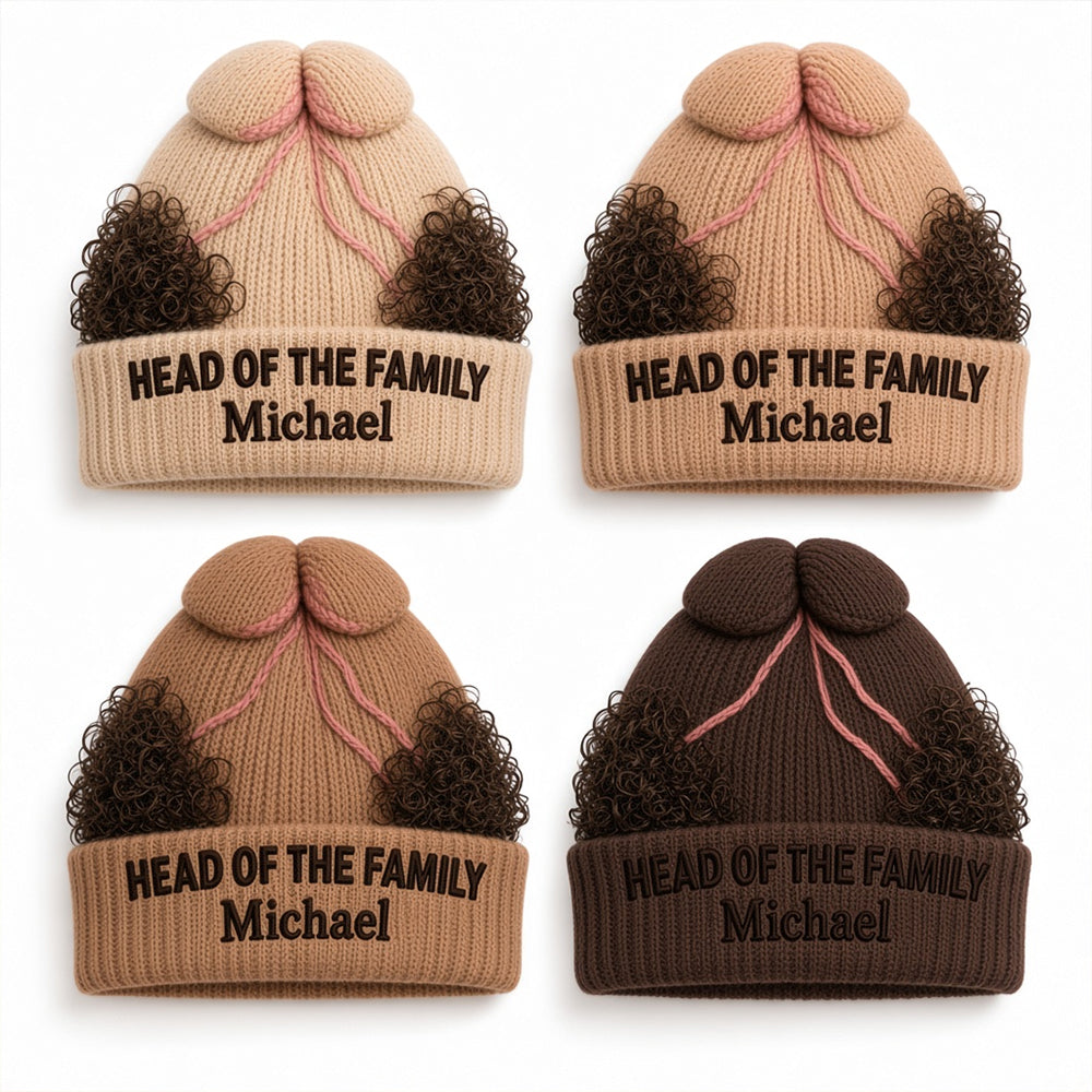 Funny Head Gift Idea - Personalized Father Beanie Hat