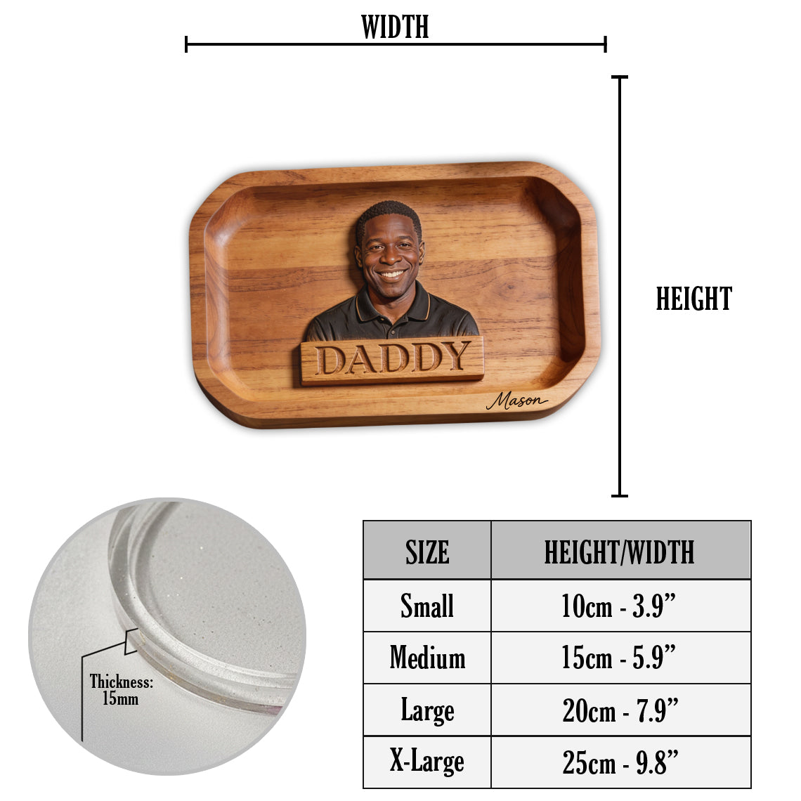 Papa Alles Tray — Von echtem Foto - Personalisierbares Vater Ablagefach