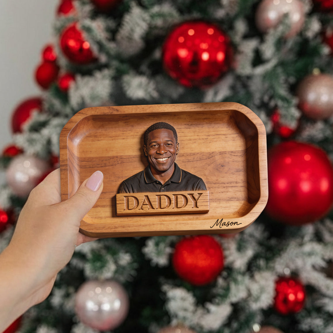 Papa Alles Tray — Von echtem Foto - Personalisierbares Vater Ablagefach