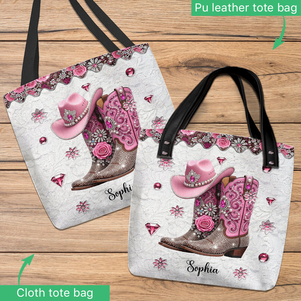 Cowgirl Boots - Personalized Cowgirl Tote Bag