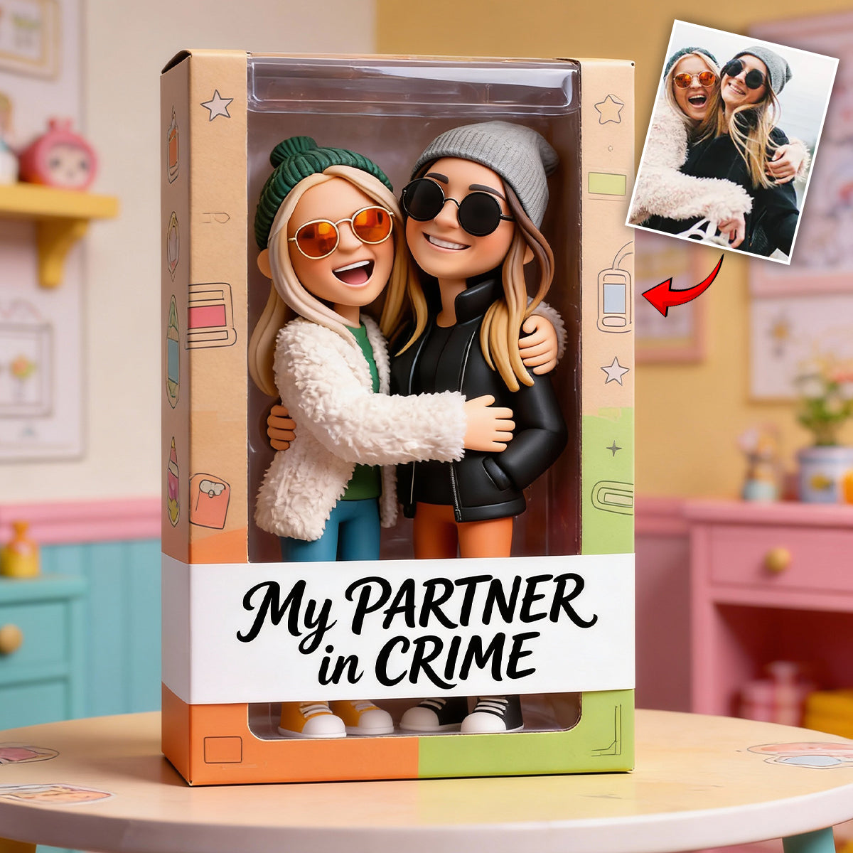 Friends Forever - Personalized Bestie Custom Shaped Acrylic Plaque