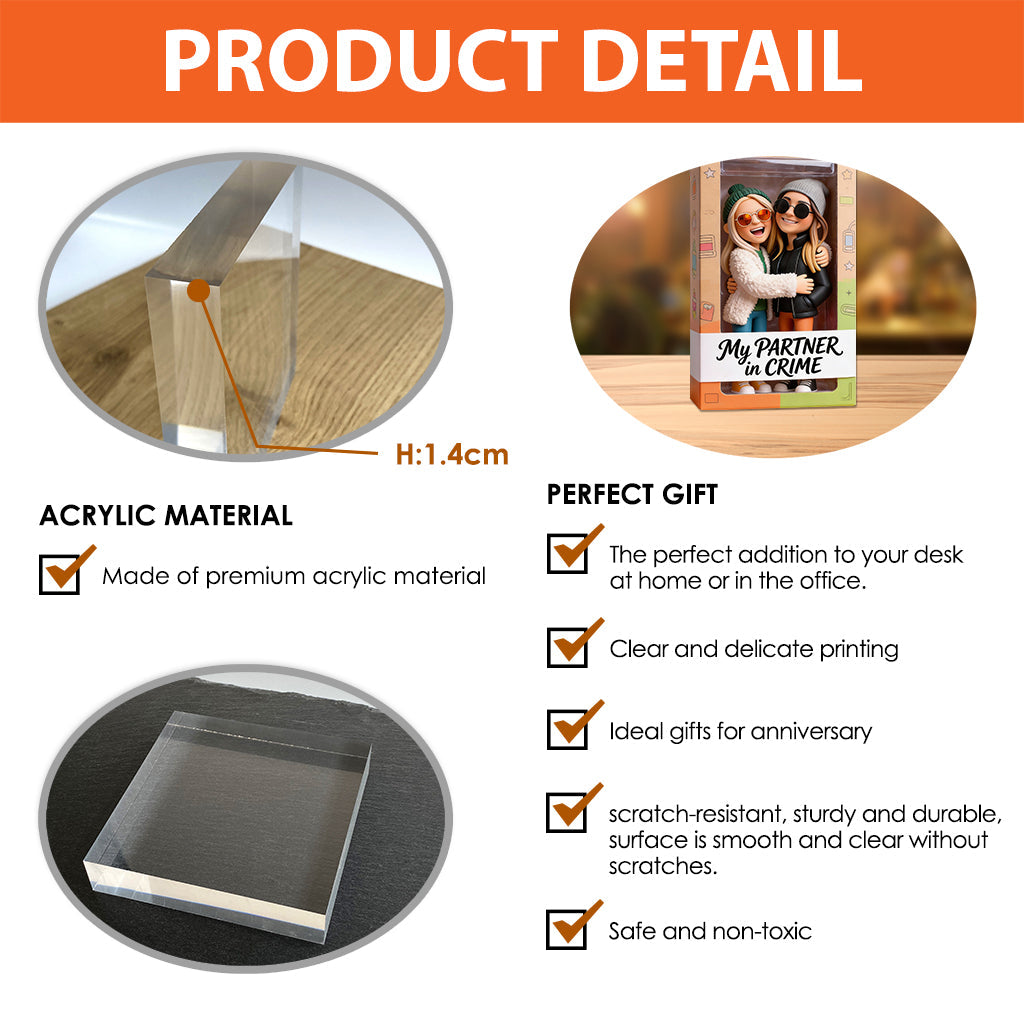 Friends Forever - Personalized Bestie Custom Shaped Acrylic Plaque