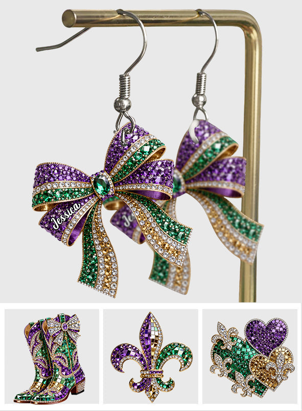 C'est Mardi Gras ! - Boucles d'oreilles personnalisées pour Mardi Gras