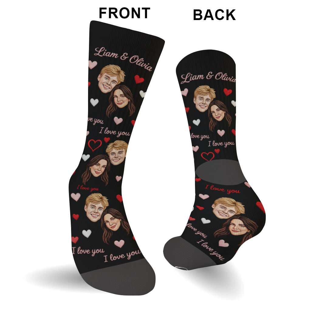 I Love You - Personalized Couple Socks