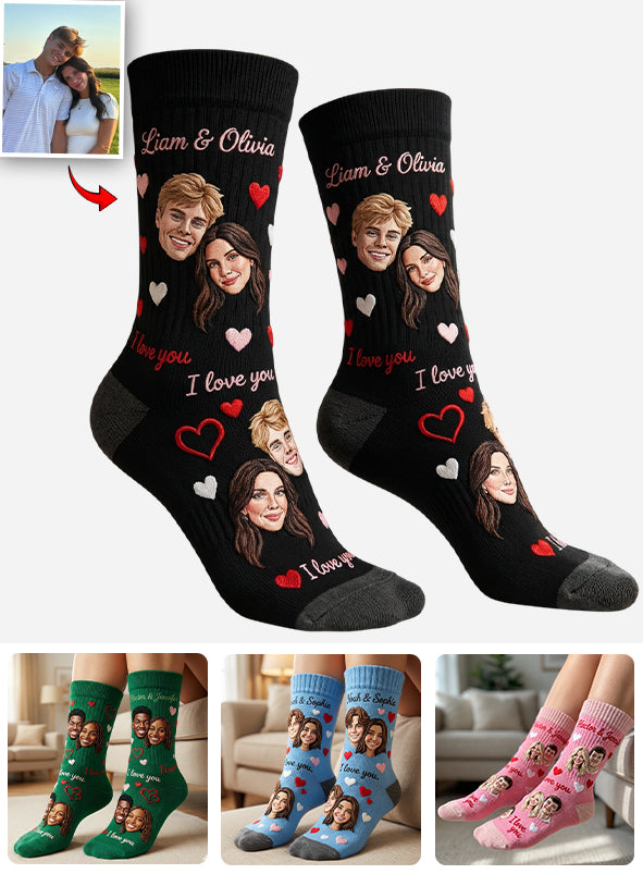I Love You - Personalized Couple Socks