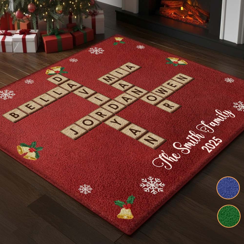 Crossword Puzzle Scrabble - Personalized Family Non-Slip Tufted Rug