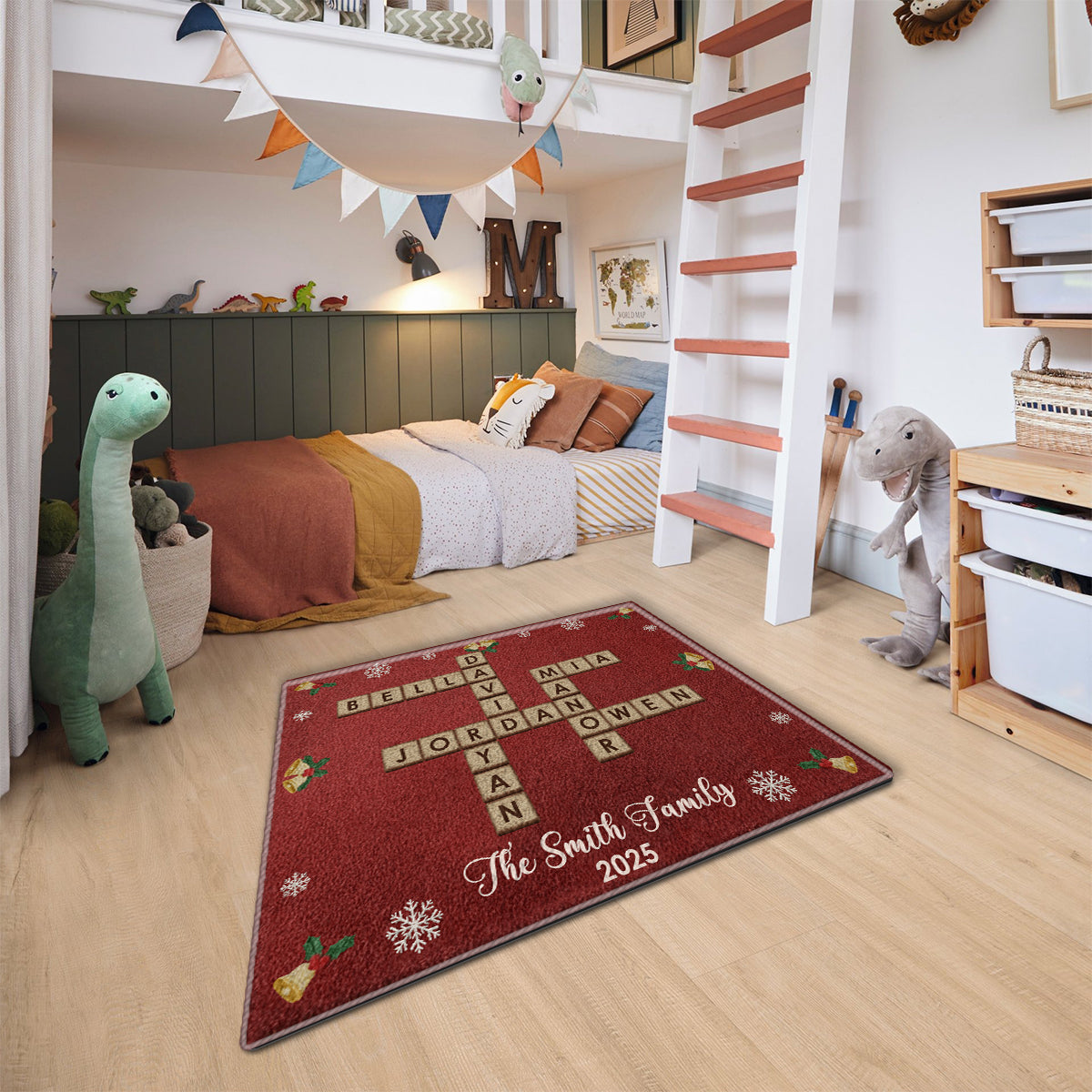 Crossword Puzzle Scrabble - Personalized Family Non-Slip Tufted Rug