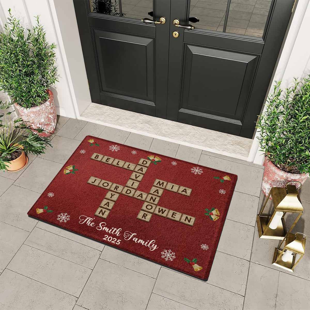 Crossword Puzzle Scrabble - Personalized Family Non-Slip Tufted Rug