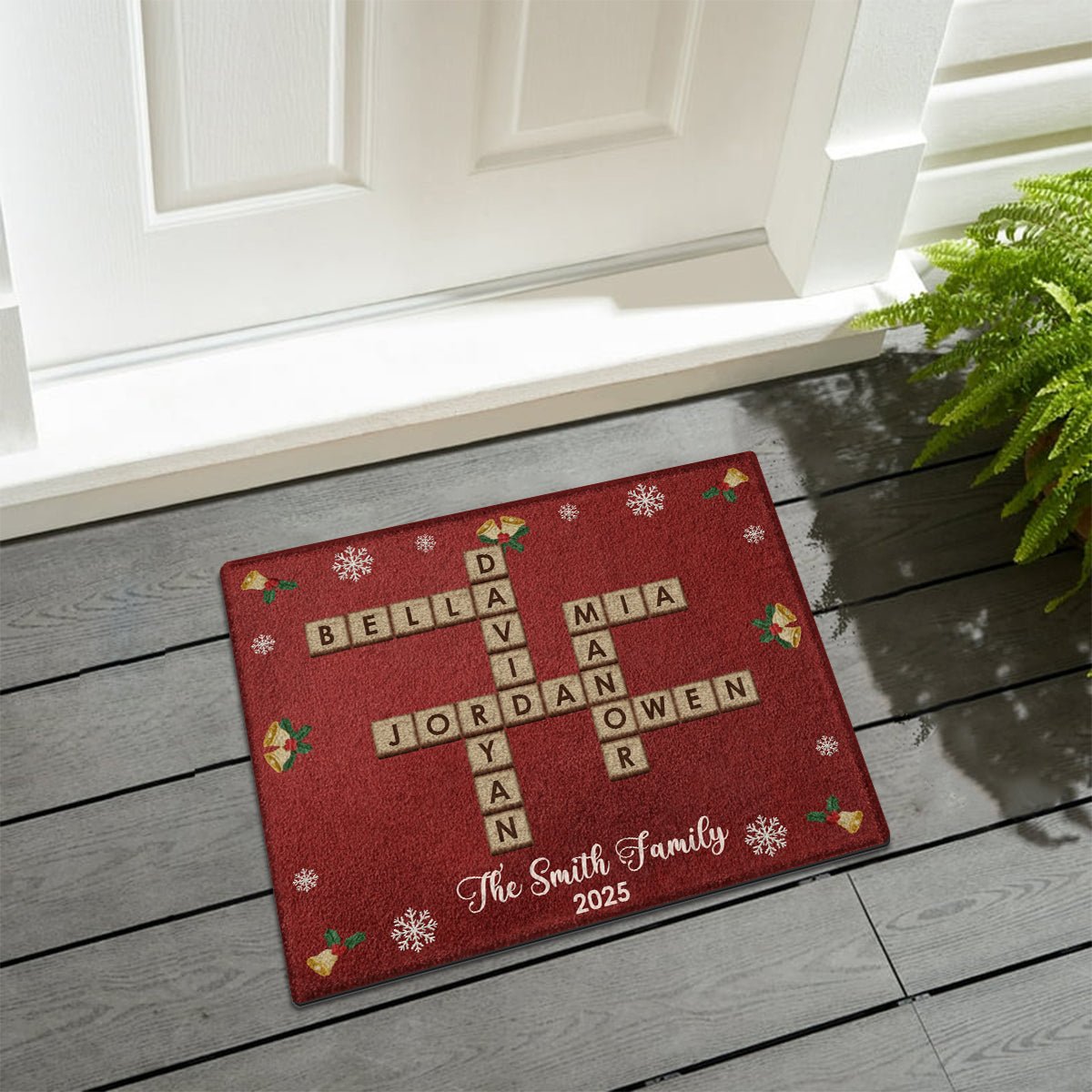 Crossword Puzzle Scrabble - Personalized Family Non-Slip Tufted Rug