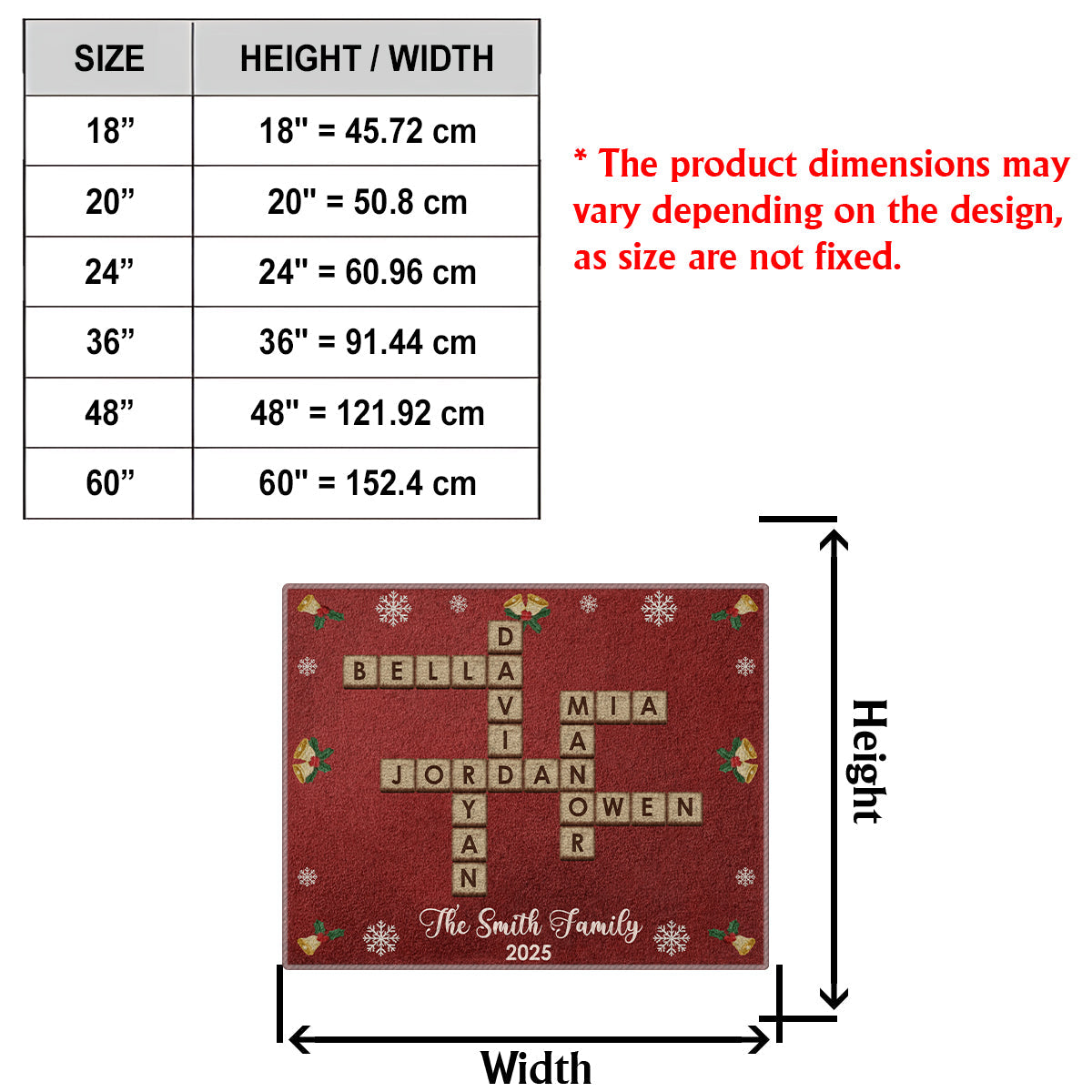 Crossword Puzzle Scrabble - Personalized Family Non-Slip Tufted Rug