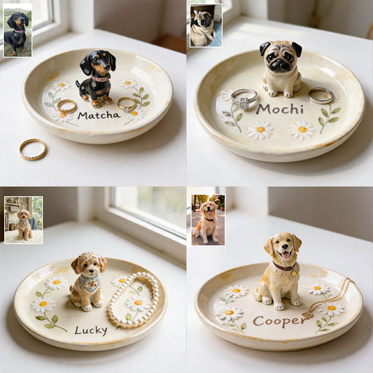 Daisy Garden - Personalisierbares Hundetablett & Plakettenset