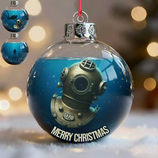 Weihnachtliche Taucher-Weihnachtsdekoration – Personalisierter Taucher-Weihnachtsschmuck