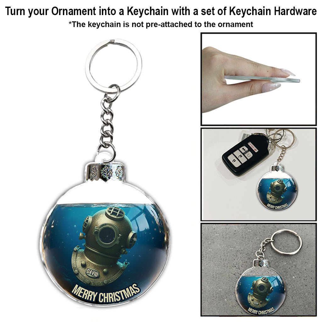 Weihnachtliche Taucher-Weihnachtsdekoration – Personalisierter Taucher-Weihnachtsschmuck