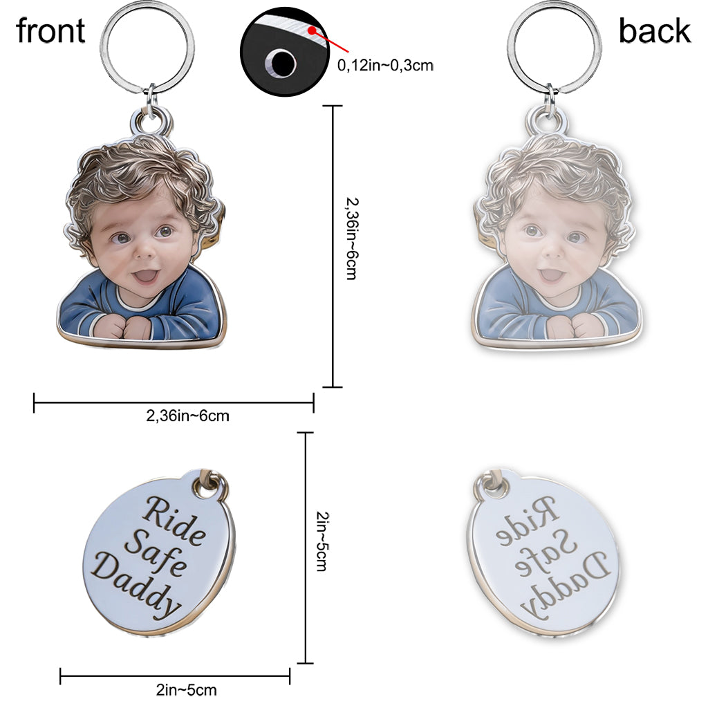 BIKER DAD - Personalisierter Biker-Schlüsselanhänger mit Charms