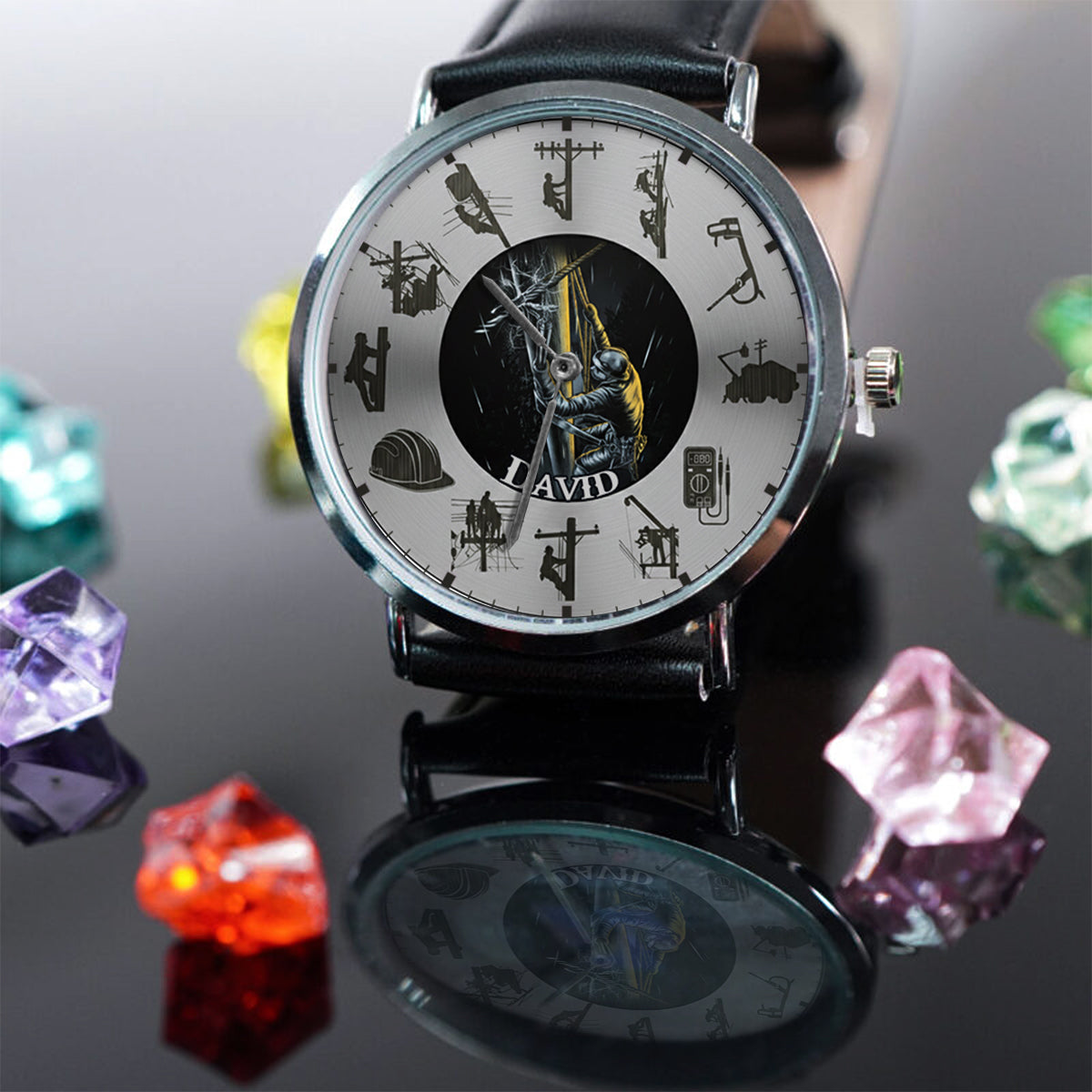 Keep The Lights On - Personalized Lineman Hand Watch