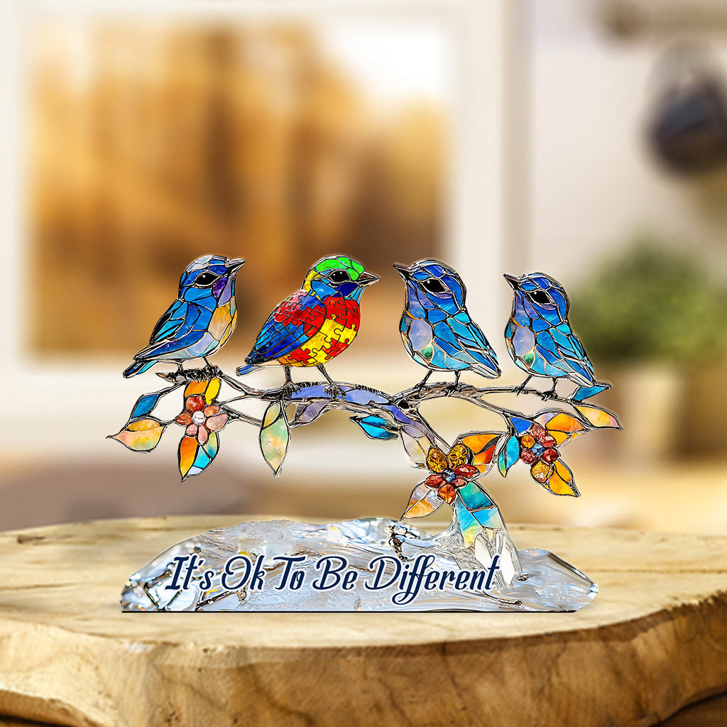 It's Ok To Be Different - Personalized Autism Awareness Custom Shaped Acrylic Plaque