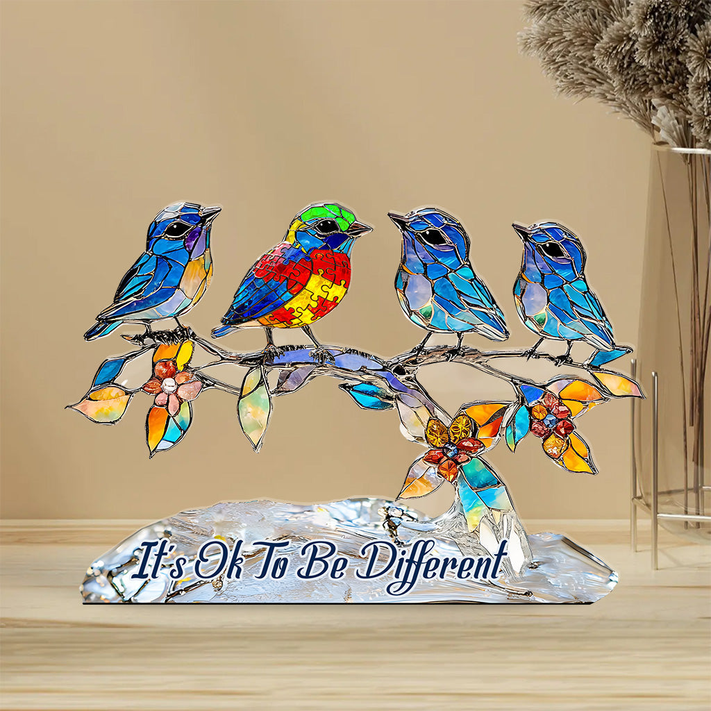 It's Ok To Be Different - Personalized Autism Awareness Custom Shaped Acrylic Plaque