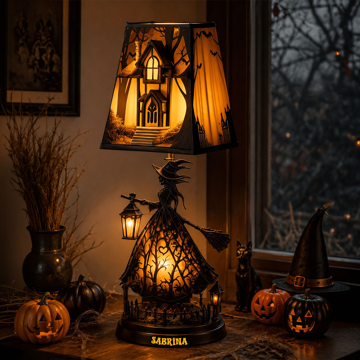 Happy Halloween - Personalized Witch Acrylic LED Night Light
