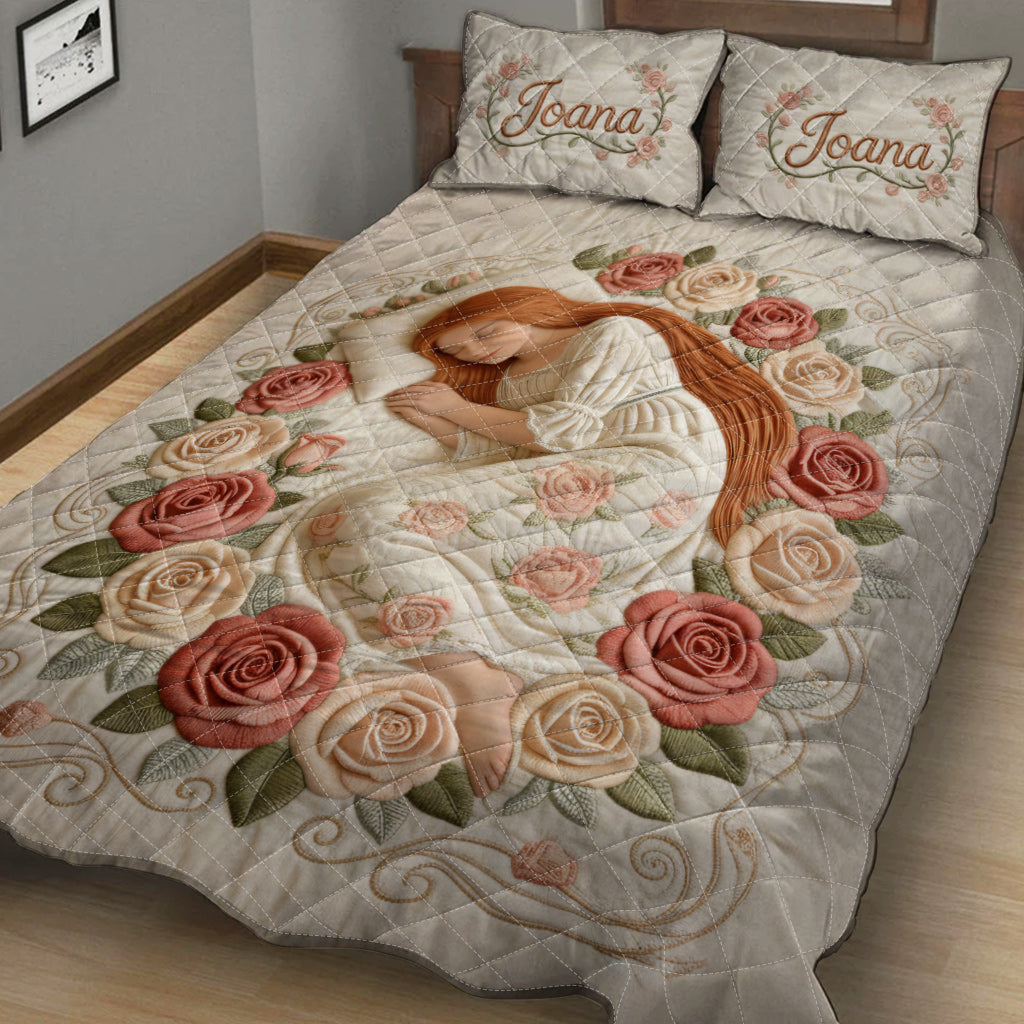 Birthmonth Flower Dream - Personalized Birth Month Flower Quilt Set
