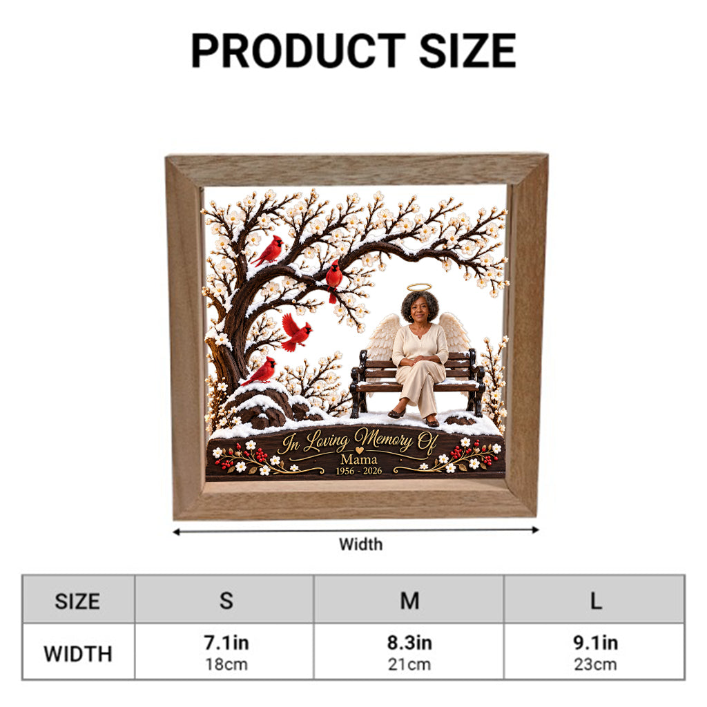 Your Light Will Forever Shine In My Heart - Personalized Memorial Wooden Frame LED Light