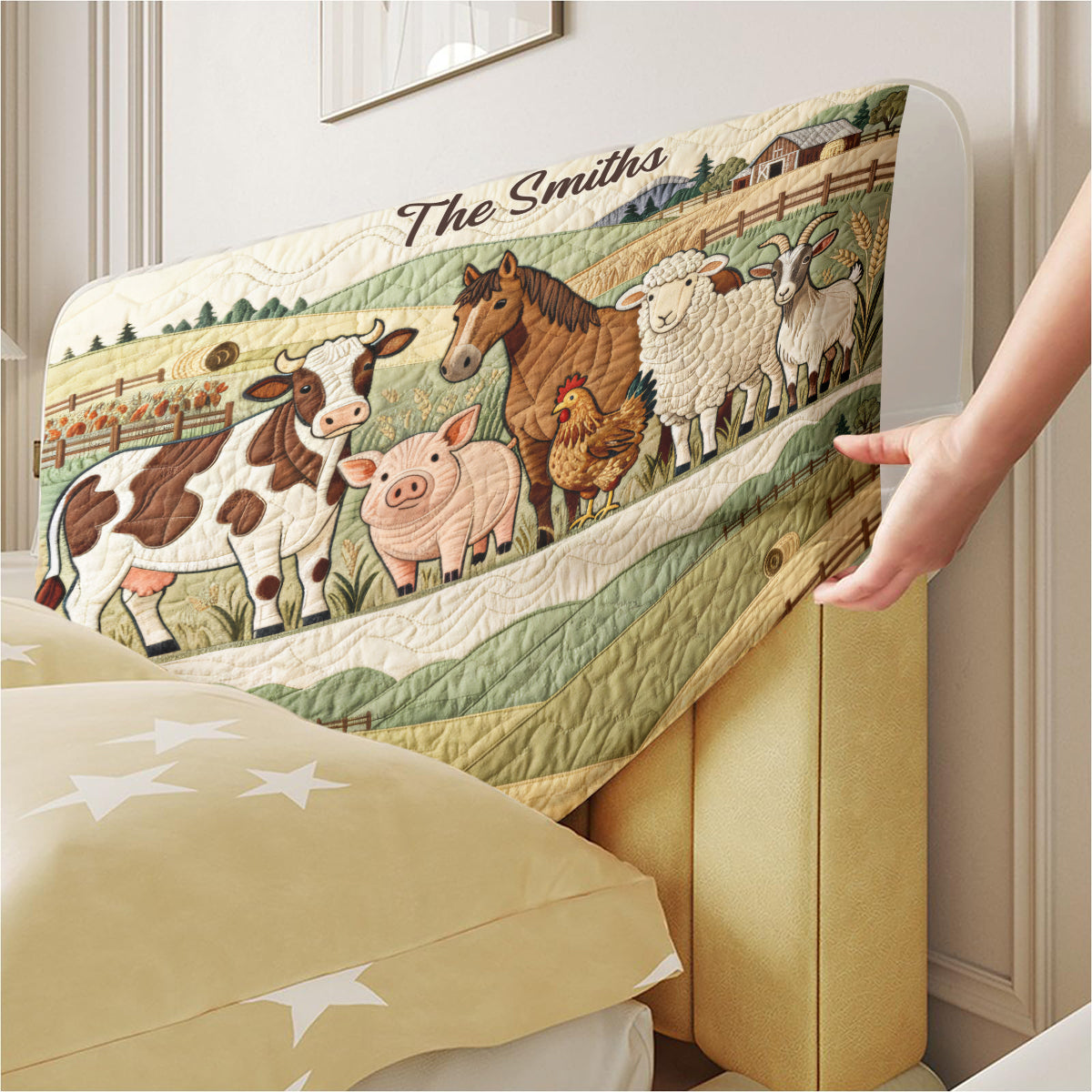 Farmhouse - Personalized Farmer Headboard Slipcover
