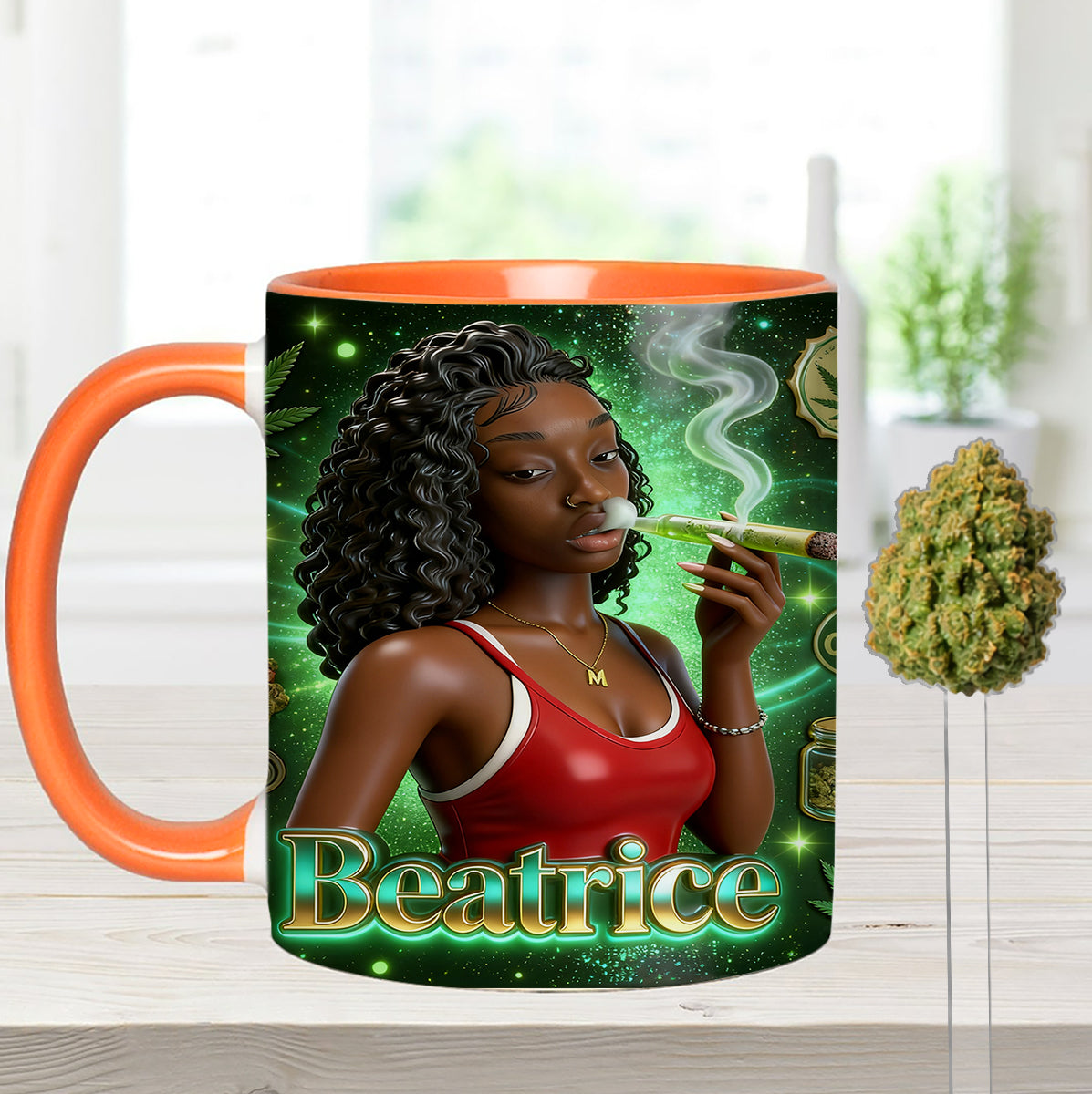Love Weed – Personalisierter Weed-Set-Becher mit Acryl-Rührstäbchen