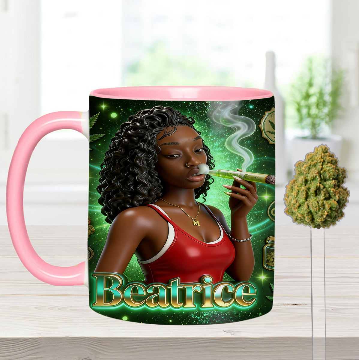 Love Weed – Personalisierter Weed-Set-Becher mit Acryl-Rührstäbchen