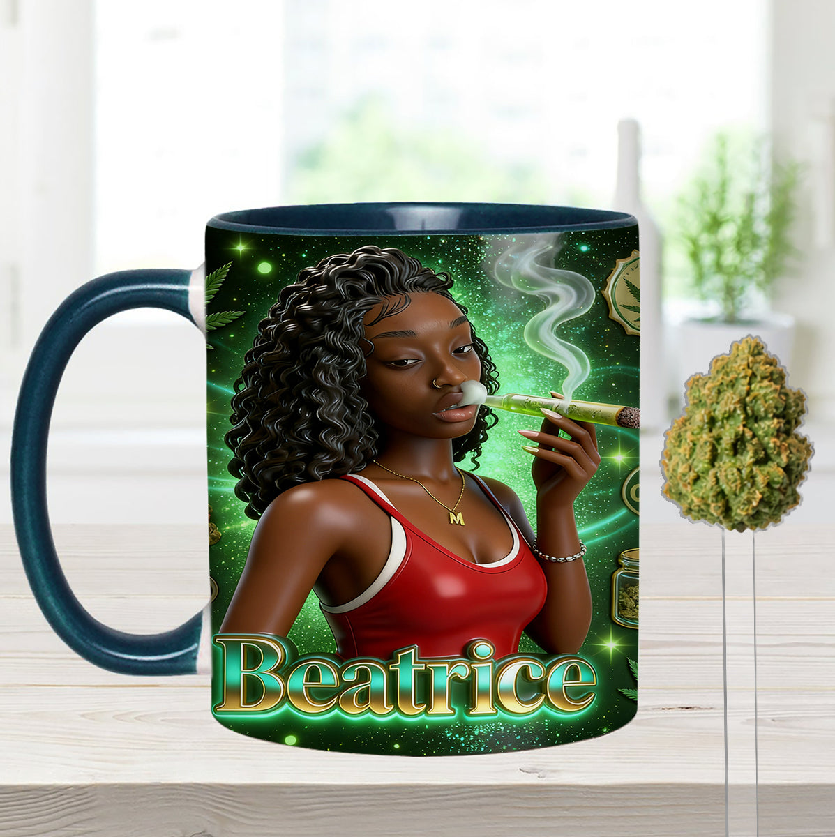 Love Weed – Personalisierter Weed-Set-Becher mit Acryl-Rührstäbchen
