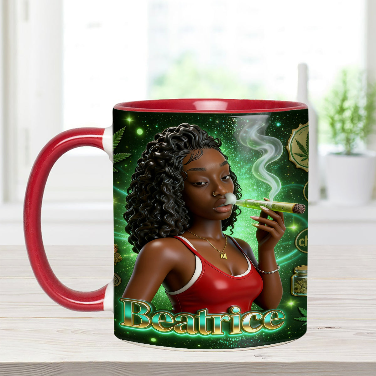 Love Weed – Personalisierter Weed-Set-Becher mit Acryl-Rührstäbchen