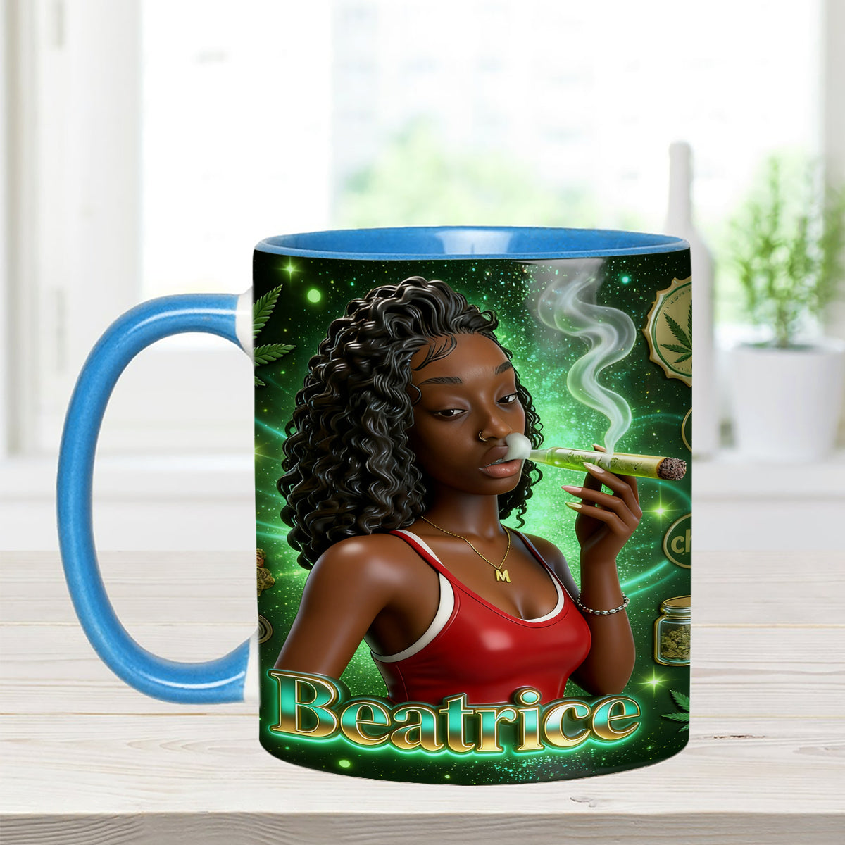 Love Weed – Personalisierter Weed-Set-Becher mit Acryl-Rührstäbchen