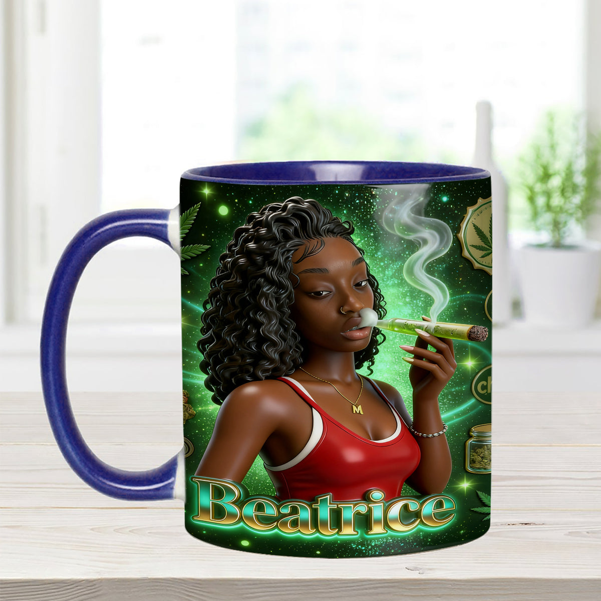 Love Weed – Personalisierter Weed-Set-Becher mit Acryl-Rührstäbchen