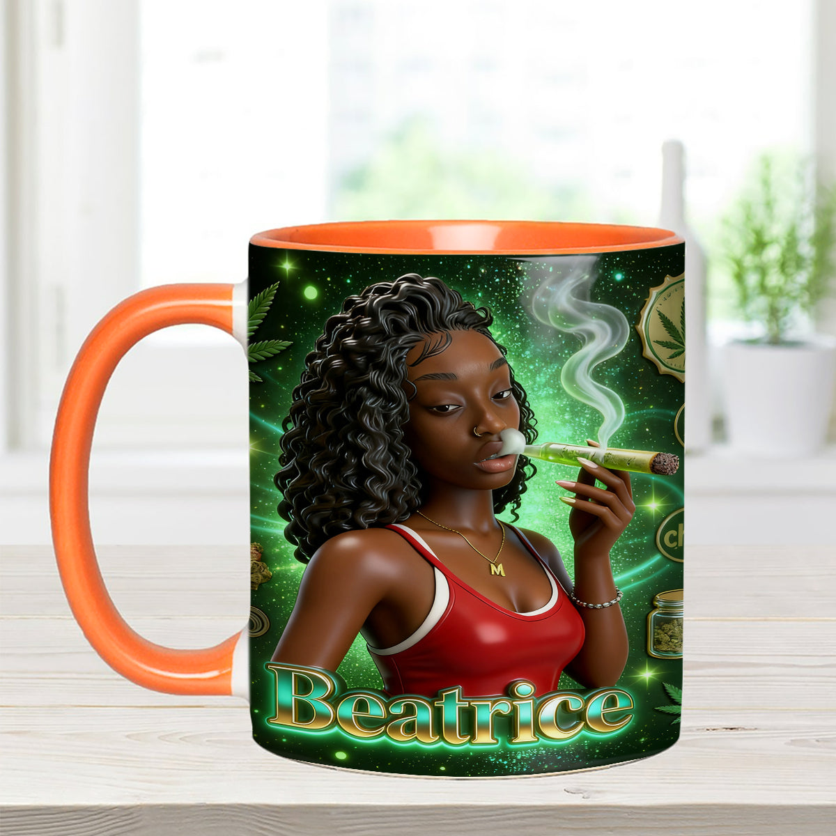 Love Weed – Personalisierter Weed-Set-Becher mit Acryl-Rührstäbchen