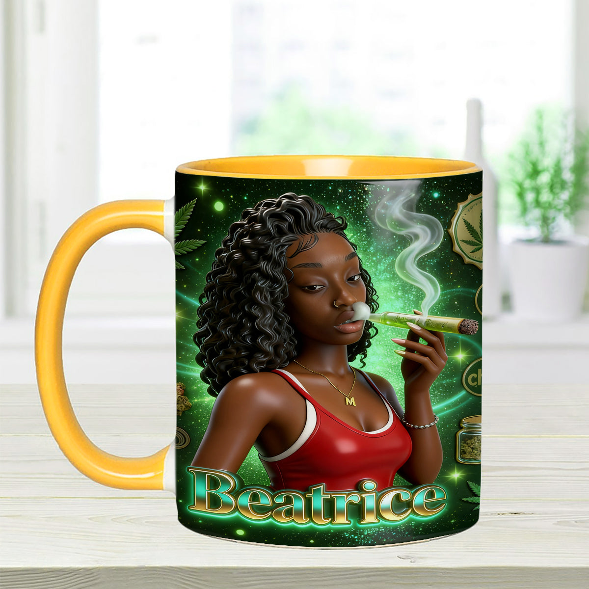 Love Weed – Personalisierter Weed-Set-Becher mit Acryl-Rührstäbchen