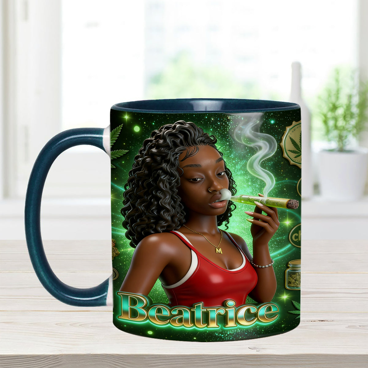 Love Weed – Personalisierter Weed-Set-Becher mit Acryl-Rührstäbchen