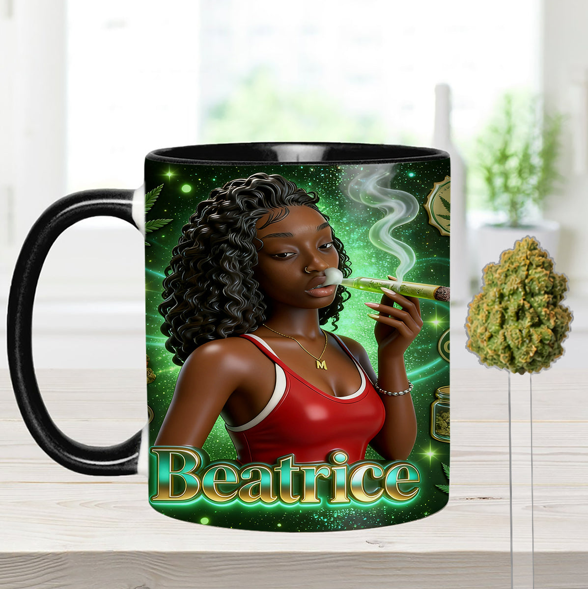 Love Weed – Personalisierter Weed-Set-Becher mit Acryl-Rührstäbchen