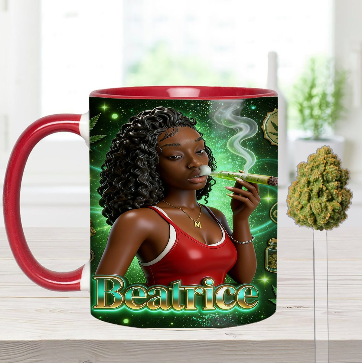 Love Weed – Personalisierter Weed-Set-Becher mit Acryl-Rührstäbchen