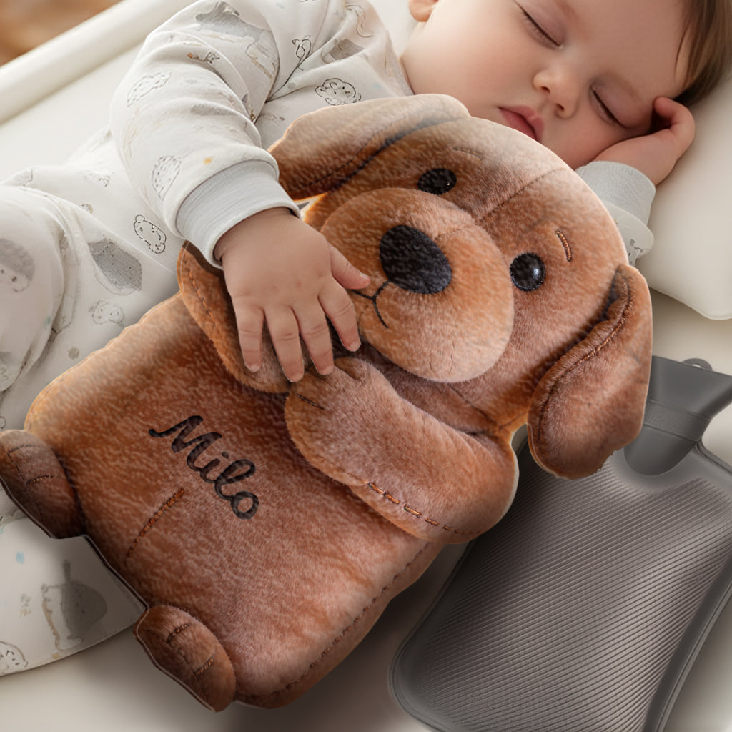 Love Dog - Personalized Dog Hot Water Bottle With Cover