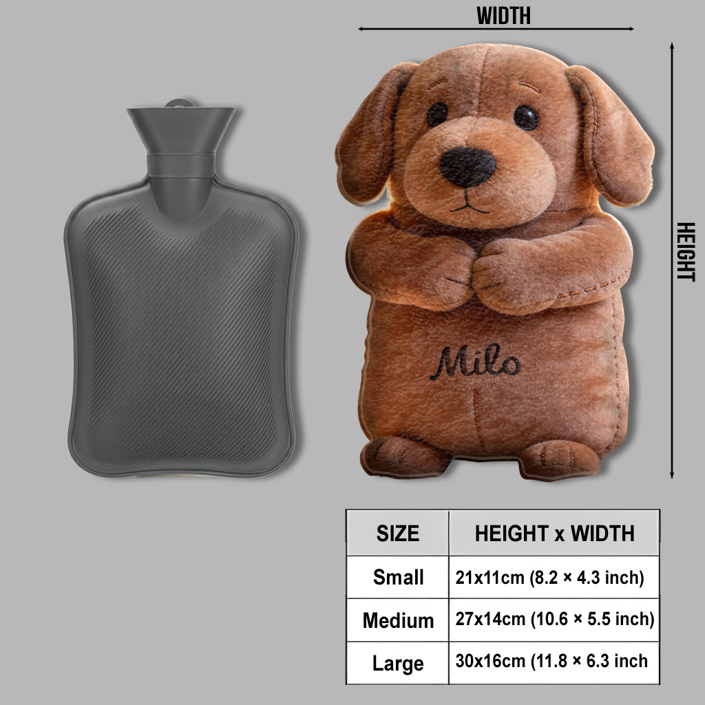 Love Dog - Personalized Dog Hot Water Bottle With Cover